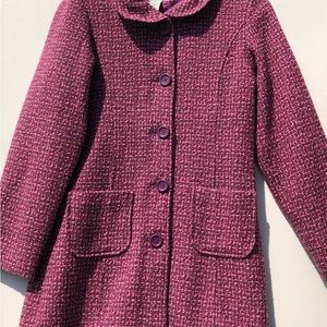 Tweed fabric beautiful girls long coat